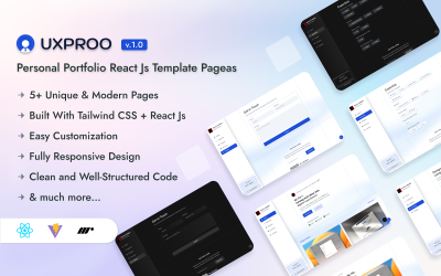 UXProo – Personal Portfolio React Landing Page Template