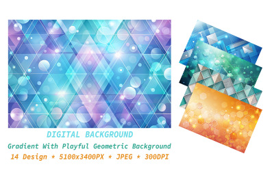 Gradient With Playful Geometric Background