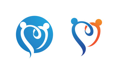 Human care adoption group network and social logo design vv.49