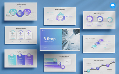 Plantilla de infografía de Keynote de 3 pasos