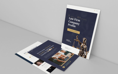 Plantilla de presentación principal para perfil de empresa de bufete de abogados (tamaño A4)