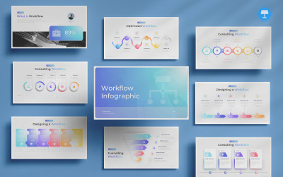 Workflow Infographics Keynote Presentatie Sjabloon