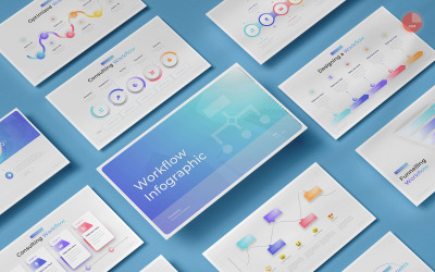 Workflow Infographics Powerpoint-presentatiesjabloon