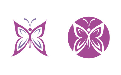 Beauty Butterfly einfache Vektor-Symbol-Logo-Design-Vorlage v.3