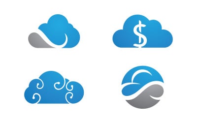 Cloud icon illustration design Logo template v.6