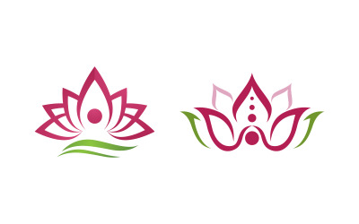 Diseño de icono vectorial para el logotipo de flor de loto de un salón de belleza, cosmético y cuidado de la piel (v.119)