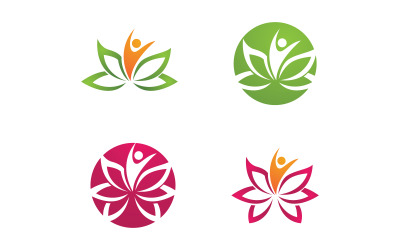 Diseño de icono vectorial para el logotipo de flor de loto de un salón de belleza, cosmético y cuidado de la piel (v.122)