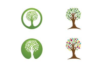 Family tree social vector icon illustration logo design v.2