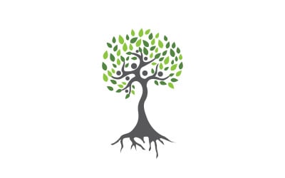 Family tree social vector icon illustration logo design v.3