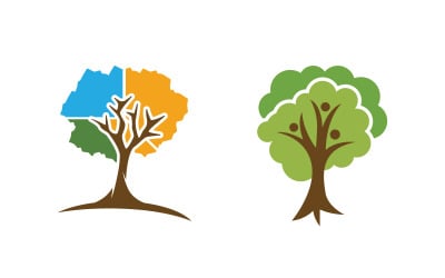 Family tree social vector icon illustration logo design v.4