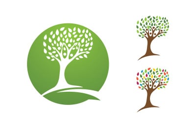 Family tree social vector icon illustration logo design v.5