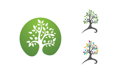 Family tree social vector icon illustration logo design v.8