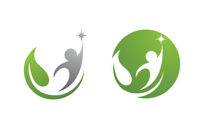 Gesundes Leben Menschliche Fitness Sport Logo Zeichen Illustration v.127