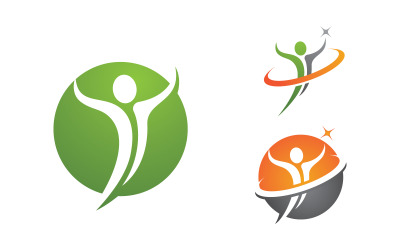 Gesundes Leben Menschliche Fitness Sport Logo Zeichen Illustration v.128