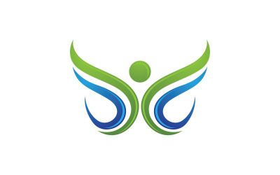 Gesundes Leben Menschliche Fitness Sport Logo Zeichen Illustration v.133
