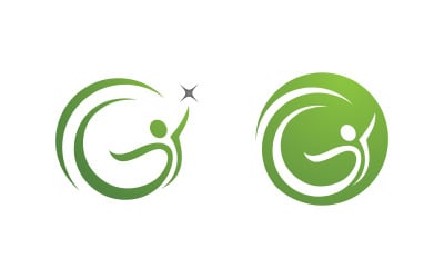 Gesundes Leben Menschliche Fitness Sport Logo Zeichen Illustration v.135
