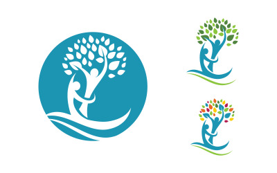 Human care adoption group network and social logo design vv.54