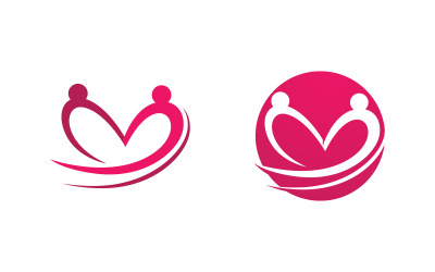 Human care adoption group network and social logo design vv.58