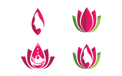 Lotusblume Logo Schönheitssalon Kosmetische Hautpflege Vektor Icon Design v.118