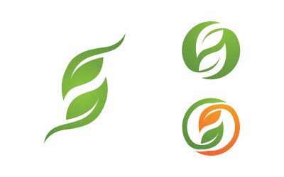 Naturökologie-Vegan-Konzept Logo-Illustration v.1