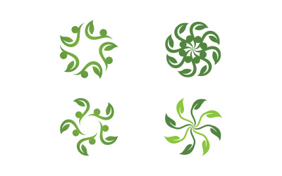 Naturökologie-Vegan-Konzept Logo-Illustration v.2