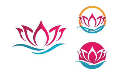 Diseño de icono vectorial para el logotipo de flor de loto de un salón de belleza, cosmético y cuidado de la piel (v.130)