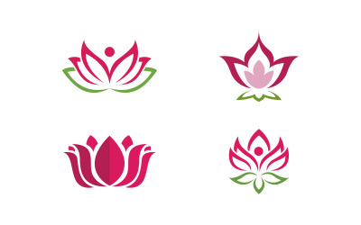 Diseño de icono vectorial para el logotipo de flor de loto de un salón de belleza, cosmético y cuidado de la piel (v.133)