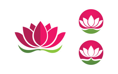 Logotipo de flor de loto para salón de belleza, cosmética y cuidado de la piel, diseño de icono vectorial v.128