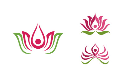 Logotipo de flor de loto para salón de belleza, cosmética y cuidado de la piel, diseño de icono vectorial v.136