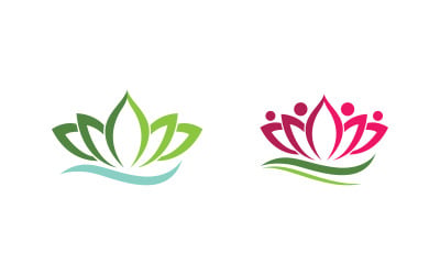 Lotus flower Logo Beauty Salon Cosmetic skincare vector icon design v.127