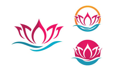 Lotus flower Logo Beauty Salon Cosmetic skincare vector icon design v.130