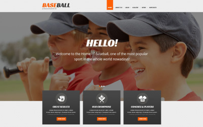 "Baseball Responsive WordPress Theme" Responsive WordPress thema №52269