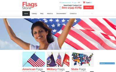 Национальные флаги Shopify Тема