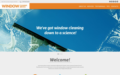 Responsive Website-Vorlage für die Fensterreinigung