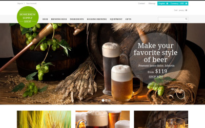 Thème PrestaShop adaptatif pour site de brasserie #52246