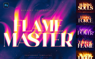 燃烧的文字效果 - 6 个 Photoshop 模板