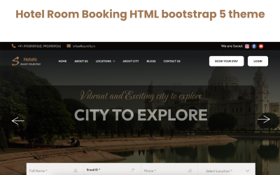 Modèle HTML de réservation d&amp;#39;hôtel moderne – Conception réactive Bootstrap 5