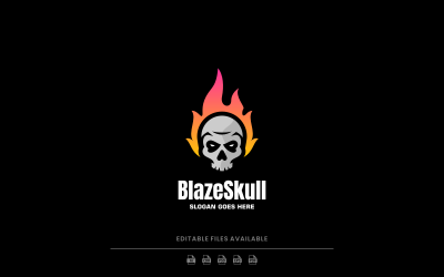Blaze Skull Maskot Logo Tasarımı