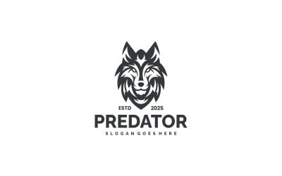 Bold Monochrome Wolf Mascot Logo Design