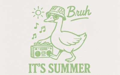 Funny Summer png, Bruh It's Summer Shirt Design, Retro Summer Goose, Trendy Vintage Beach png,