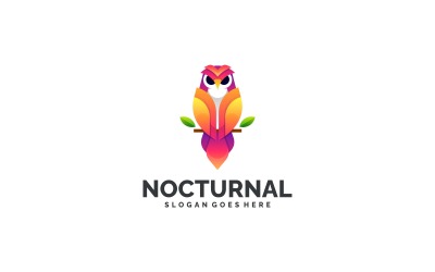 Gradient Modern Baykuş Kuş Logo Tasarımı