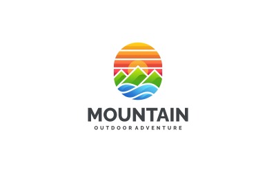 Gradient Modern Dağ Logo Tasarımı