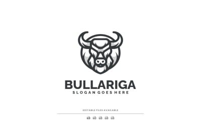 Minimalist Line Art Bull Logo Design 02