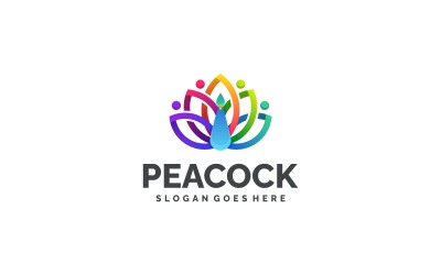 Projekt logo gradientowego nowoczesnego pawia
