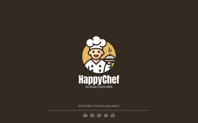 Projekt logo maskotki Happy Chef