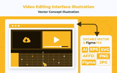 Video Editing Interface Vector concepts Illustration