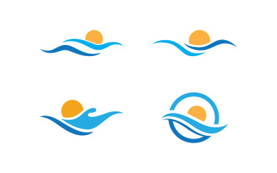 Water wave liquid vector Logo illustration design V1.165