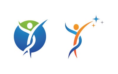 Healthy life Human fit sport logo sign illustration v.165
