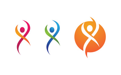 Illustrazione del logo sportivo in forma umana di una vita sana v.156