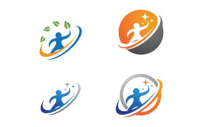 Illustrazione del logo sportivo in forma umana di una vita sana v.157